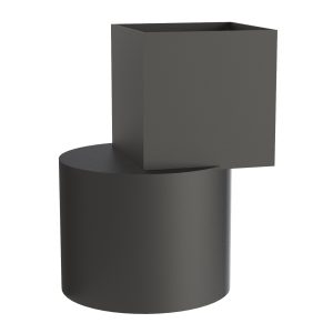 75x75 mm sq to round adaptor min